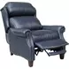 Meade Shoreham Blue Leather Push Thru The Arms Lounge Recliner with Nailhead Trim