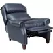 Meade Shoreham Blue Leather Push Thru The Arms Lounge Recliner with Nailhead Trim