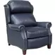 Meade Shoreham Blue Leather Push Thru The Arms Lounge Recliner with Nailhead Trim