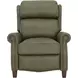 Meade Oasis Olive Leather Push Thru The Arms Lounge Recliner with Nailhead Trim