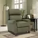 Meade Oasis Olive Leather Push Thru The Arms Lounge Recliner with Nailhead Trim