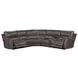Easton Steamboat Brown Leather 6 Piece Zero Gravity Power Reclining Sectional with USB Charging