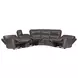 Easton Steamboat Brown Leather 6 Piece Zero Gravity Power Reclining Sectional with USB Charging