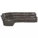 Easton Steamboat Brown Leather 6 Piece Zero Gravity Power Reclining Sectional with USB Charging