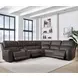 Easton Steamboat Brown Leather 6 Piece Zero Gravity Power Reclining Sectional with USB Charging