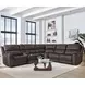 Easton Steamboat Brown Leather 6 Piece Zero Gravity Power Reclining Sectional with USB Charging