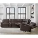 Easton Steamboat Brown Leather 6 Piece Zero Gravity Power Reclining Sectional with USB Charging