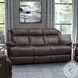 Midnight Florence Brown Power Reclining Sofa with Power Headrest