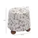 Jaine Beige Floral Jacquard Woven Ottoman