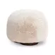 Oopa Off White Faux Shearling Swivel Ottoman