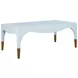Medina Light Blue Lacquer Coffee Table With Antique Brass Foot Caps