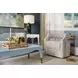 Medina Light Blue Lacquer Coffee Table With Antique Brass Foot Caps