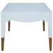 Medina Light Blue Lacquer Coffee Table With Antique Brass Foot Caps