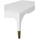 Medina White Lacquer Coffee Table With Antique Brass Foot Caps