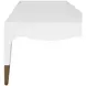 Medina White Lacquer Coffee Table With Antique Brass Foot Caps