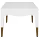 Medina White Lacquer Coffee Table With Antique Brass Foot Caps