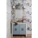 April Textured Light Blue Linen Carrera Marble Top Bath Vanity