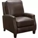 Melrose Ashford Walnut Leather Push Thru The Arms Recliner with Nailhead Trim
