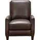 Melrose Ashford Walnut Leather Push Thru The Arms Recliner with Nailhead Trim