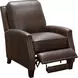 Melrose Ashford Walnut Leather Push Thru The Arms Recliner with Nailhead Trim