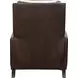 Melrose Ashford Walnut Leather Push Thru The Arms Recliner with Nailhead Trim