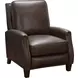 Melrose Ashford Walnut Leather Push Thru The Arms Recliner with Nailhead Trim