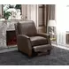 Melrose Ashford Walnut Leather Push Thru The Arms Recliner with Nailhead Trim