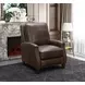 Melrose Ashford Walnut Leather Push Thru The Arms Recliner with Nailhead Trim