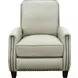 Melrose Shoreham Cream Leather Push Thru The Arms Recliner with Nailhead Trim