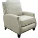 Melrose Shoreham Cream Leather Push Thru The Arms Recliner with Nailhead Trim