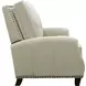 Melrose Shoreham Cream Leather Push Thru The Arms Recliner with Nailhead Trim