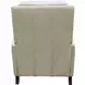 Melrose Shoreham Cream Leather Push Thru The Arms Recliner with Nailhead Trim