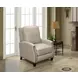 Melrose Shoreham Cream Leather Push Thru The Arms Recliner with Nailhead Trim