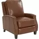 Melrose Colchester Bitters Leather Push Thru The Arms Recliner with Nailhead Trim