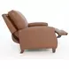 Melrose Dobbs Saddle Leather Push Thru The Arms Recliner with Nailhead Trim