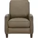 Melrose Cashmere Taupe Leather Push Thru The Arms Recliner with Nailhead Trim