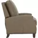 Melrose Cashmere Taupe Leather Push Thru The Arms Recliner with Nailhead Trim