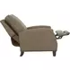 Melrose Cashmere Taupe Leather Push Thru The Arms Recliner with Nailhead Trim