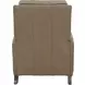 Melrose Cashmere Taupe Leather Push Thru The Arms Recliner with Nailhead Trim