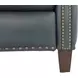 Melrose Santa Fe Ocean Leather Push Thru The Arms Recliner with Nailhead Trim