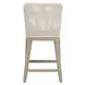 Woven Outdoor Shell Performance Fabric Upholstered Mesh Counter Height Stool