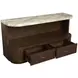 Mcpherson Burnt Umber Demilune Marble Top Sofa Table