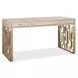Marlowe Polished Limestone and Gold 56" Writing Desk