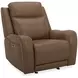 Hawthorne Butternut Leather Glider Power Recliner with USB Charging