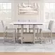 Taylor Beige and White 60" Rectangular Marble Top Counter Height Dining Table