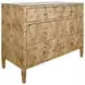 Michelle Matte Burl Wood 4 Drawer Soft Close Accent Chest With Glass Top