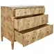Michelle Matte Burl Wood 4 Drawer Soft Close Accent Chest With Glass Top