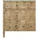 Michelle Matte Burl Wood 4 Drawer Soft Close Accent Chest With Glass Top
