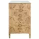 Michelle Matte Burl Wood 4 Drawer Soft Close Accent Chest With Glass Top