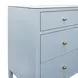 Michelle Textured Light Blue Linen 4 Drawer Soft Close Accent Chest With Glass Top